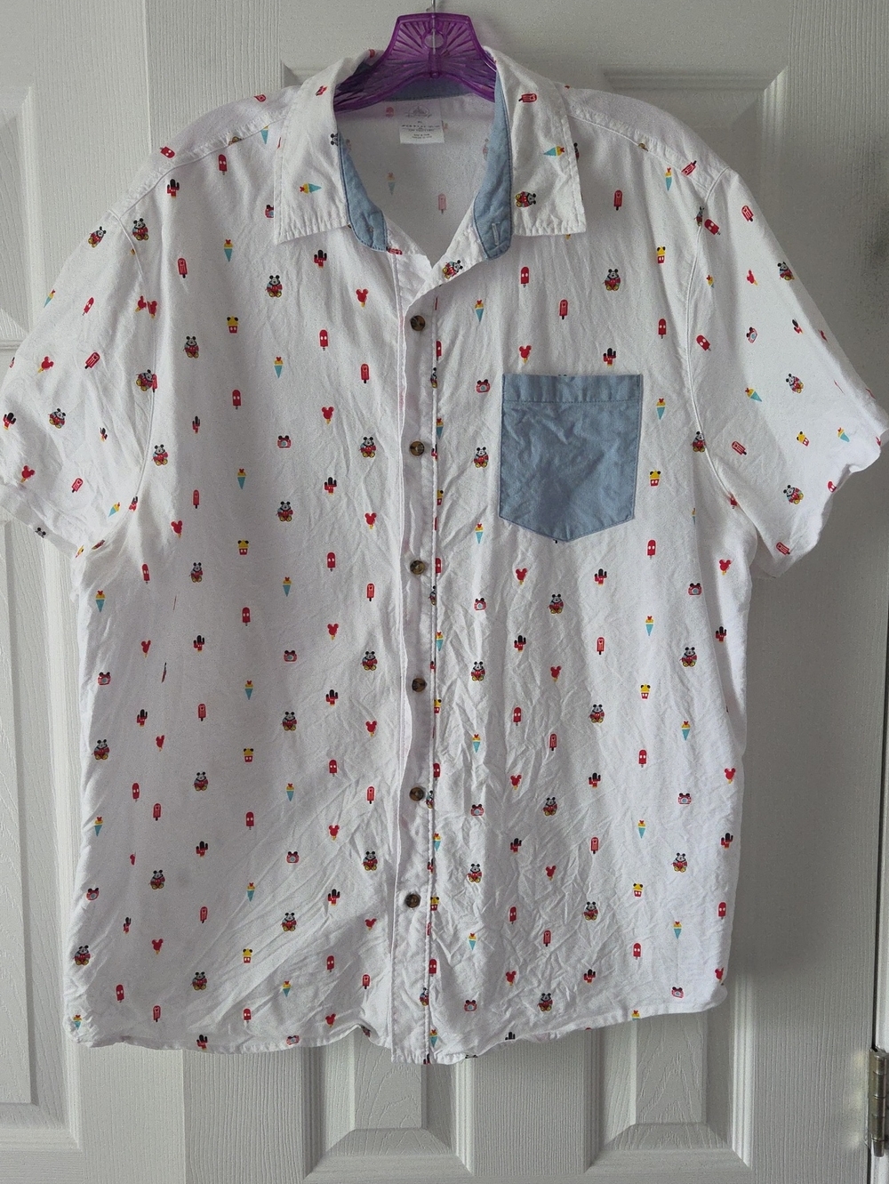 Men's Disney Parks Mickey Mouse Button Down Shirt XL